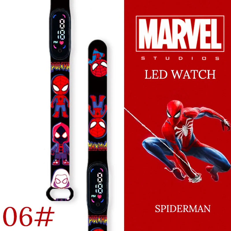 Montre numérique étanche MINISO Spiderman pour enfants et garçons – Bracelet sport, affichage LED