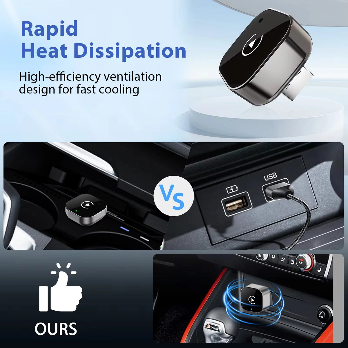 Adaptateur CarPlay & Android Auto Sans Fil XUDA 2-en-1 — Plug & Play
