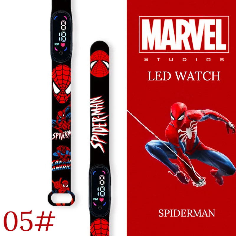 Montre numérique étanche MINISO Spiderman pour enfants et garçons – Bracelet sport, affichage LED