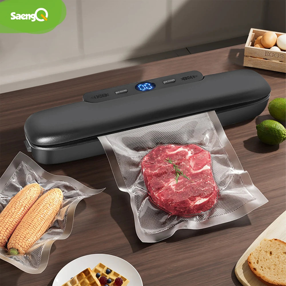 Machine à Mise Sous Vide Alimentaire saengQ — 10 Sacs Inclus, Conservation Longue Durée