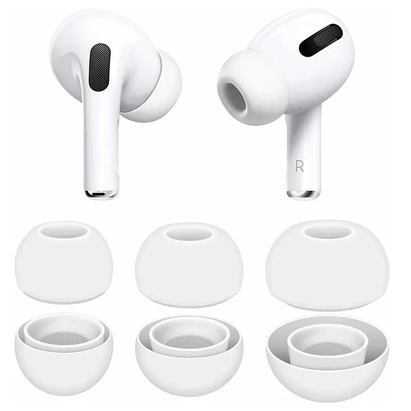 Embouts en Silicone pour AirPods Pro 1re et 2e Génération — XS/S/M/L, Blanc et Noir