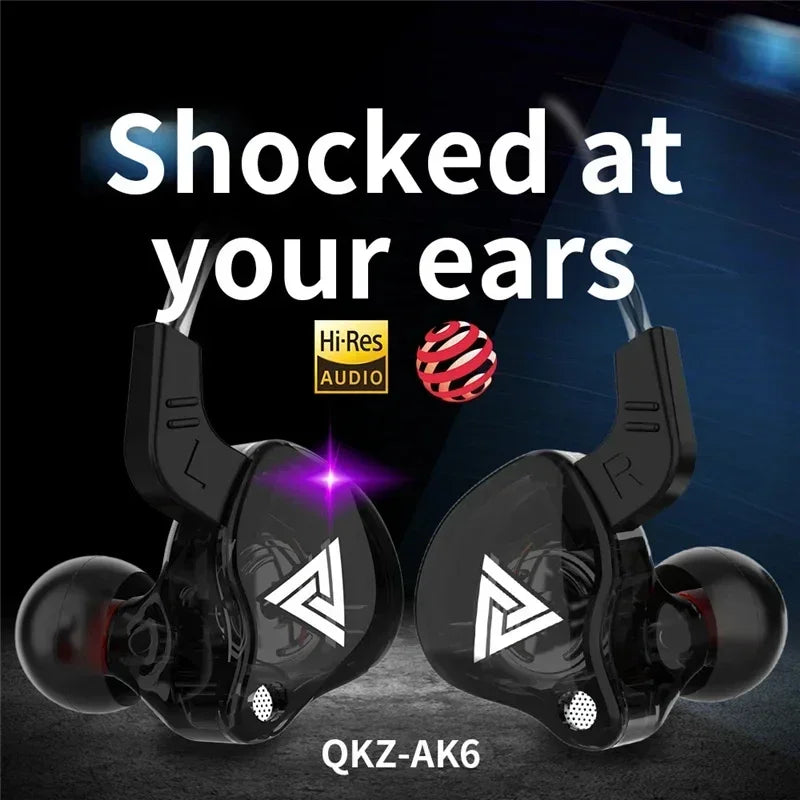 Écouteurs Filaires QKZ AK6 — Son Hi-Fi, Basses Puissantes & Micro Intégré