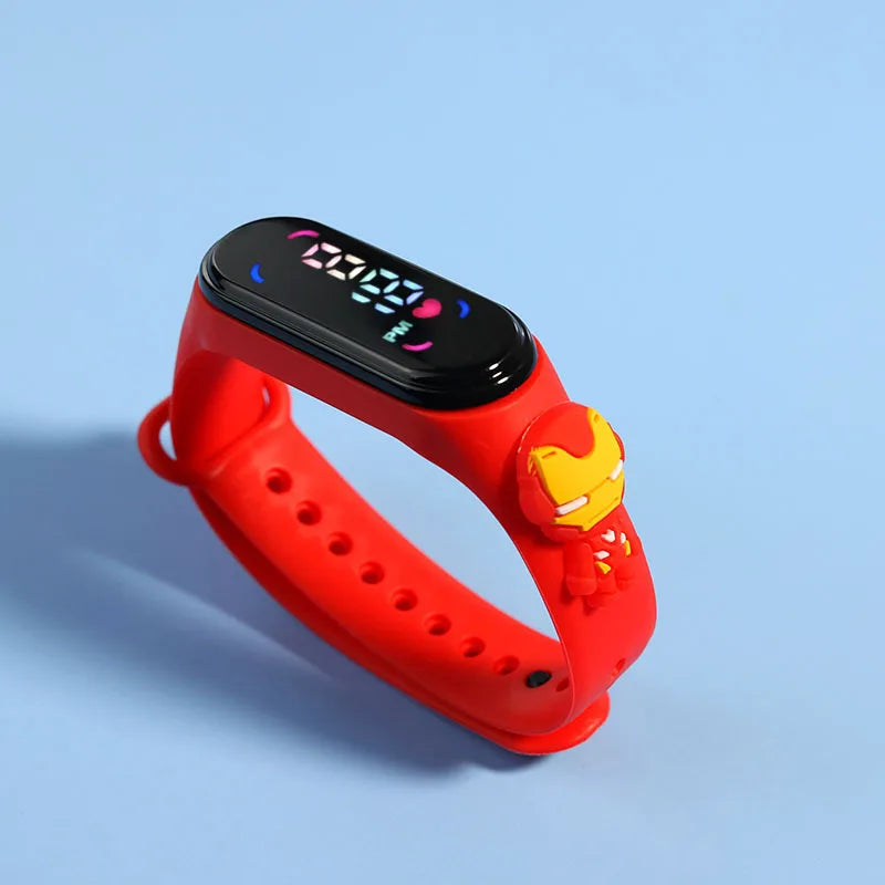 Montre numérique étanche MINISO Spiderman pour enfants et garçons – Bracelet sport, affichage LED