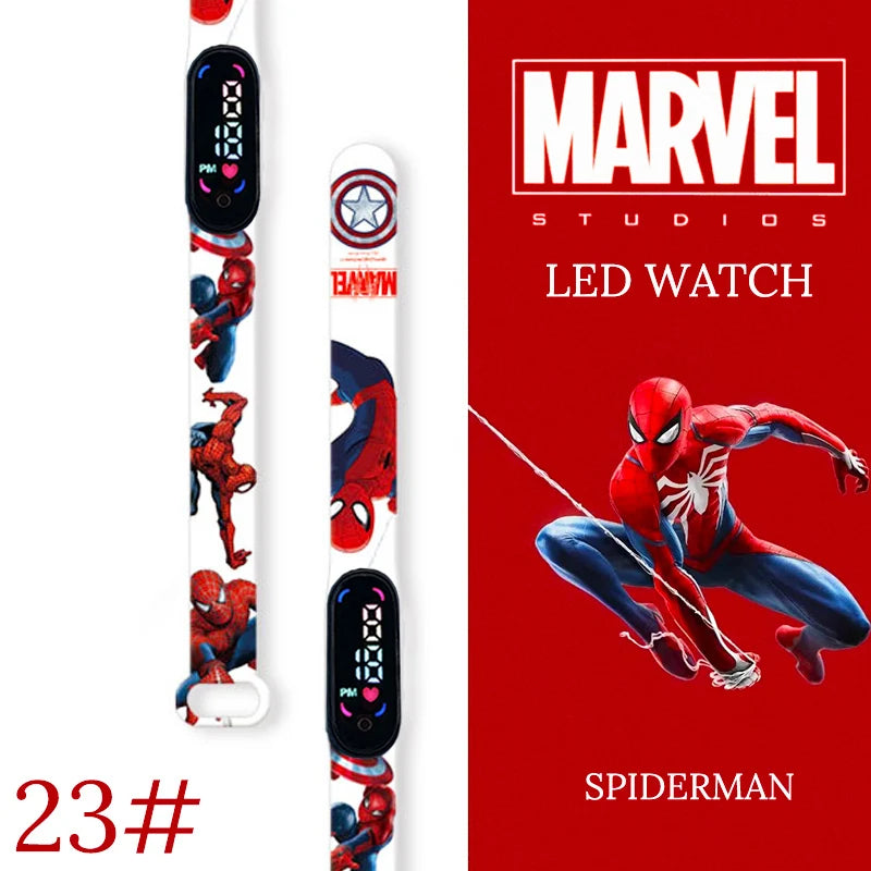 Montre numérique étanche MINISO Spiderman pour enfants et garçons – Bracelet sport, affichage LED