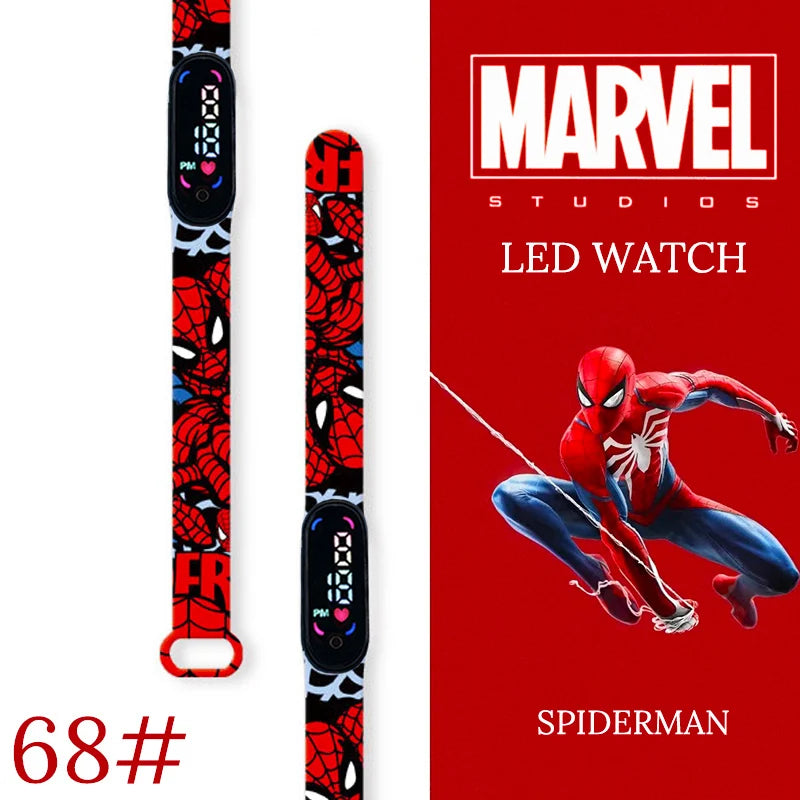 Montre numérique étanche MINISO Spiderman pour enfants et garçons – Bracelet sport, affichage LED